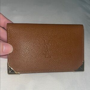 Yves Saint Laurent Card Holder W/ Gold Tone Accents - COA Card